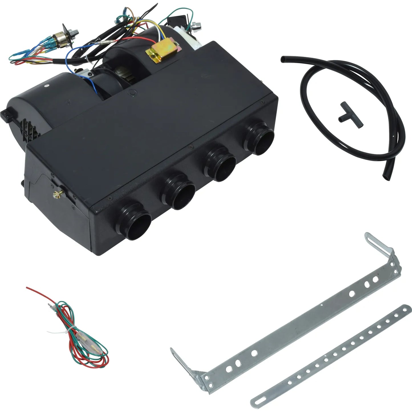 A/C Kit Universal Compresor, Evaporador, Drier, Mangas, Fitting, Abanico