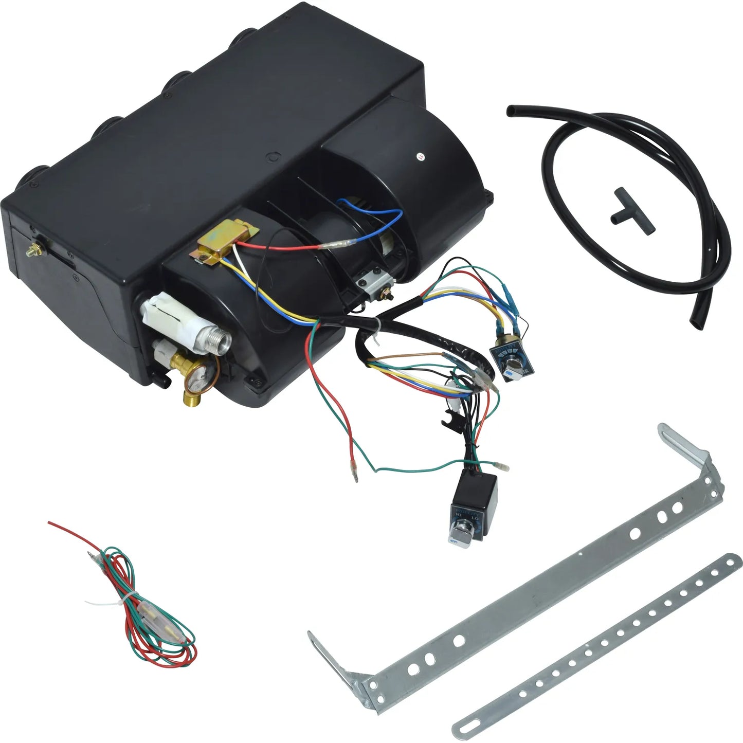 A/C Kit Universal Compresor, Evaporador, Drier, Mangas, Fitting, Abanico